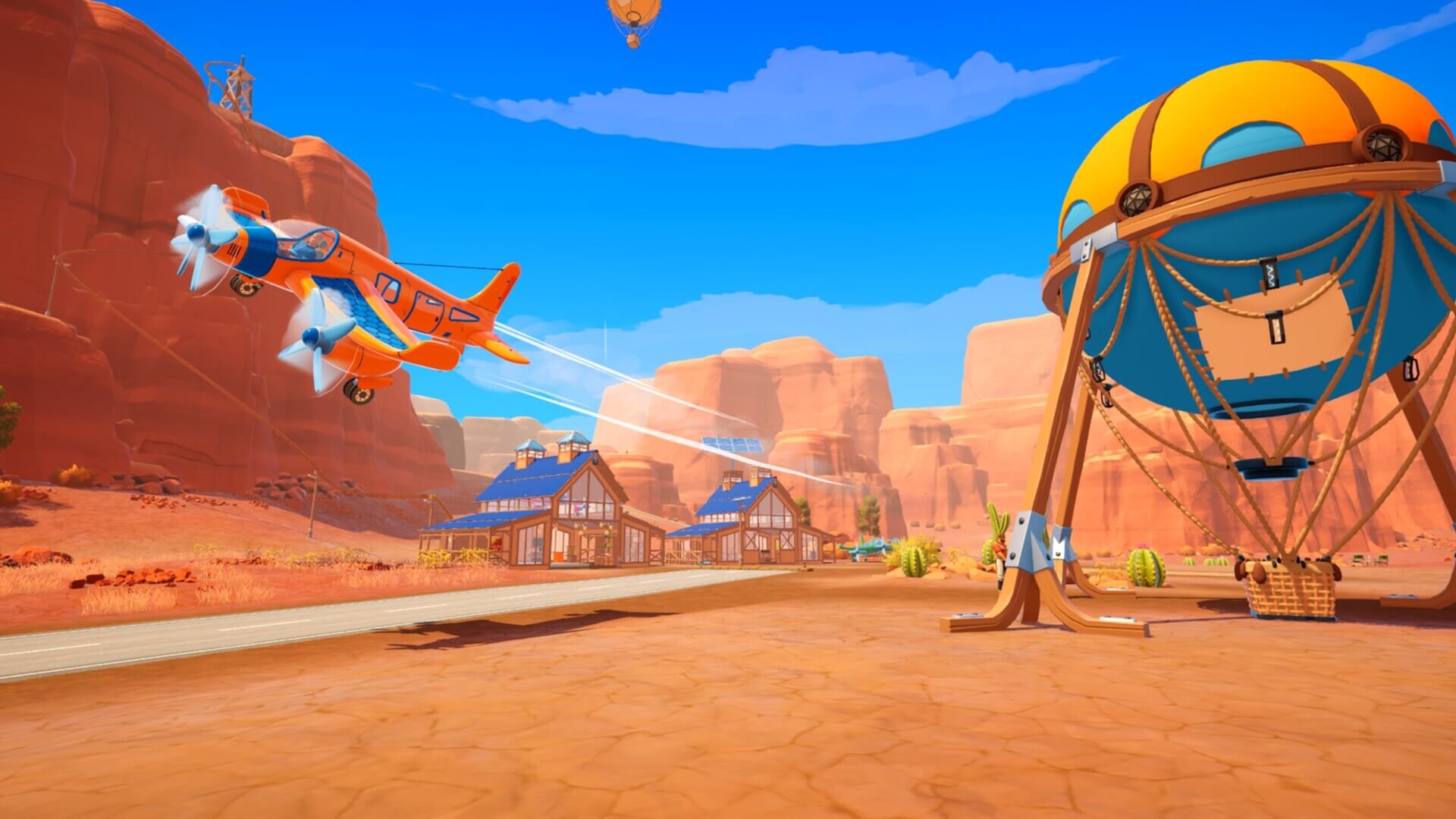 Outbound van traveling through a desert biome